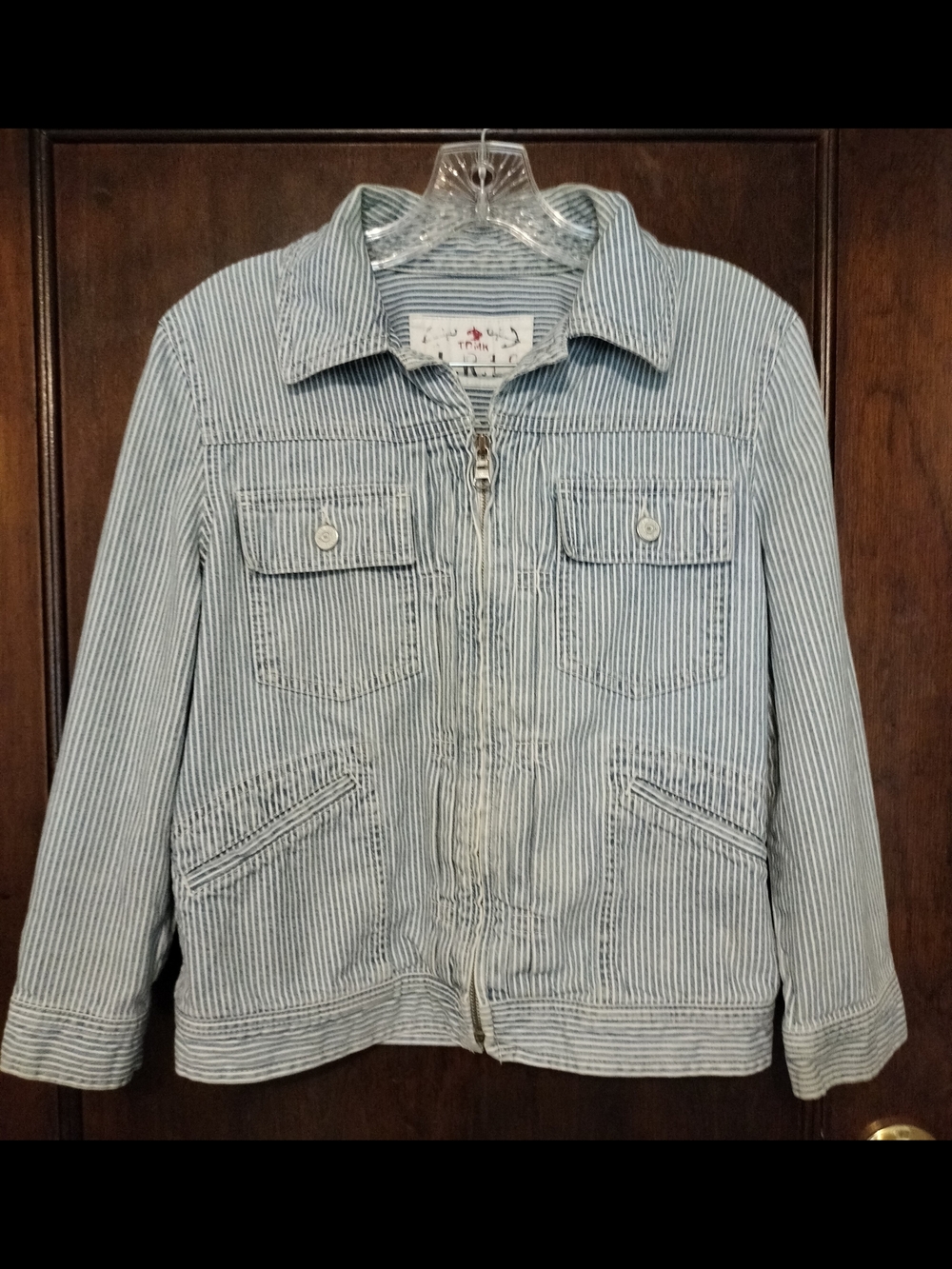 Striped Light Blue Kids' Zip Jacket - Unbranded